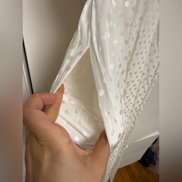 NWT | Calvin Clein Elegant White Polka Dot Dress with Pockets Size 12 - Picture 13 of 13